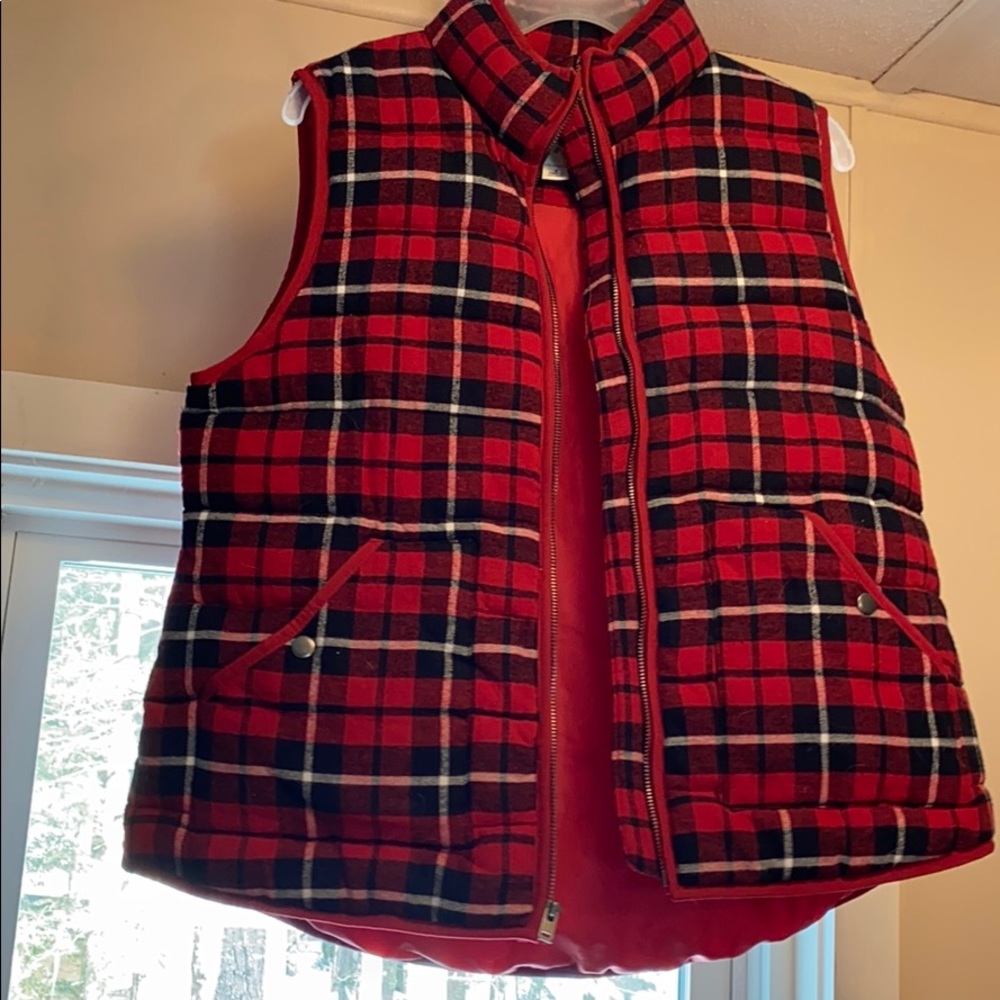 Ava and Viv red plaid vest!